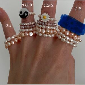 Handmade pearl rings